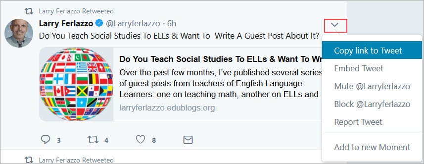 Click on drop down arrow